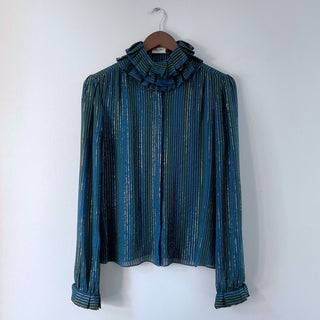 Ruffled Silk Blouse