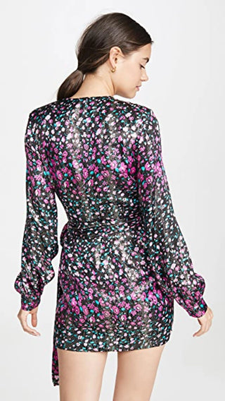 Metallic Silk Lamé Wrap Dress, Fall 2018, NWT